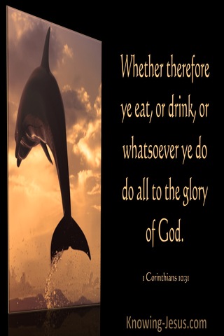 1 Corinthians 10:31 Whether Ye Eat Or Drink Do All To The Glory Of God (utmost)11:22